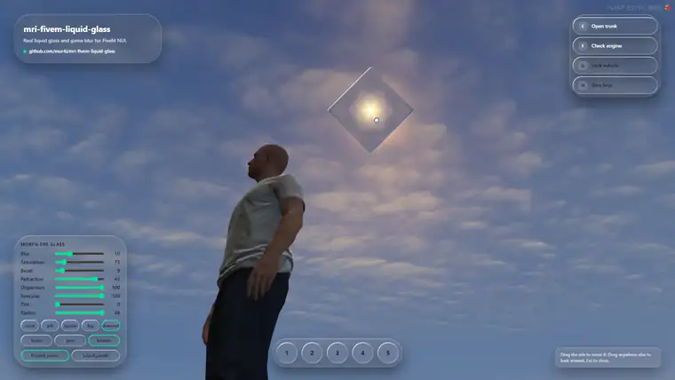 In game: liquid glass, a faceted diamond and a kaleidoscope